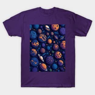 Planets and Stars Pattern T-Shirt